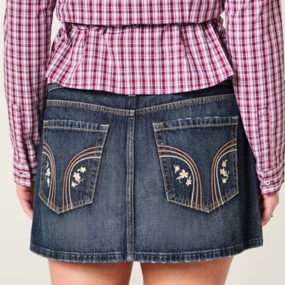 NWT Hollister Low-rise Dark Wash Denim Mini Skort